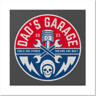 Dads Garage Car Lover Dad Tshirt Posters and Art